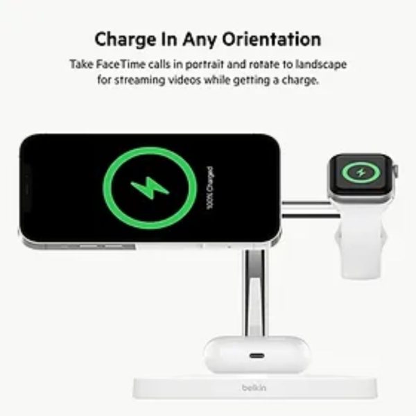 Belkin 3-in-1 Wireless Charger with MagSafe 15W Fast Charging - Image 3