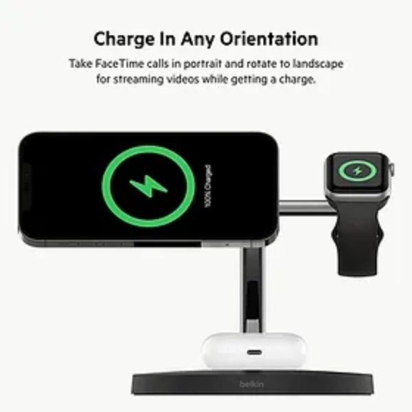 Belkin 3-in-1 Wireless Charger with MagSafe 15W Fast Charging - Image 4